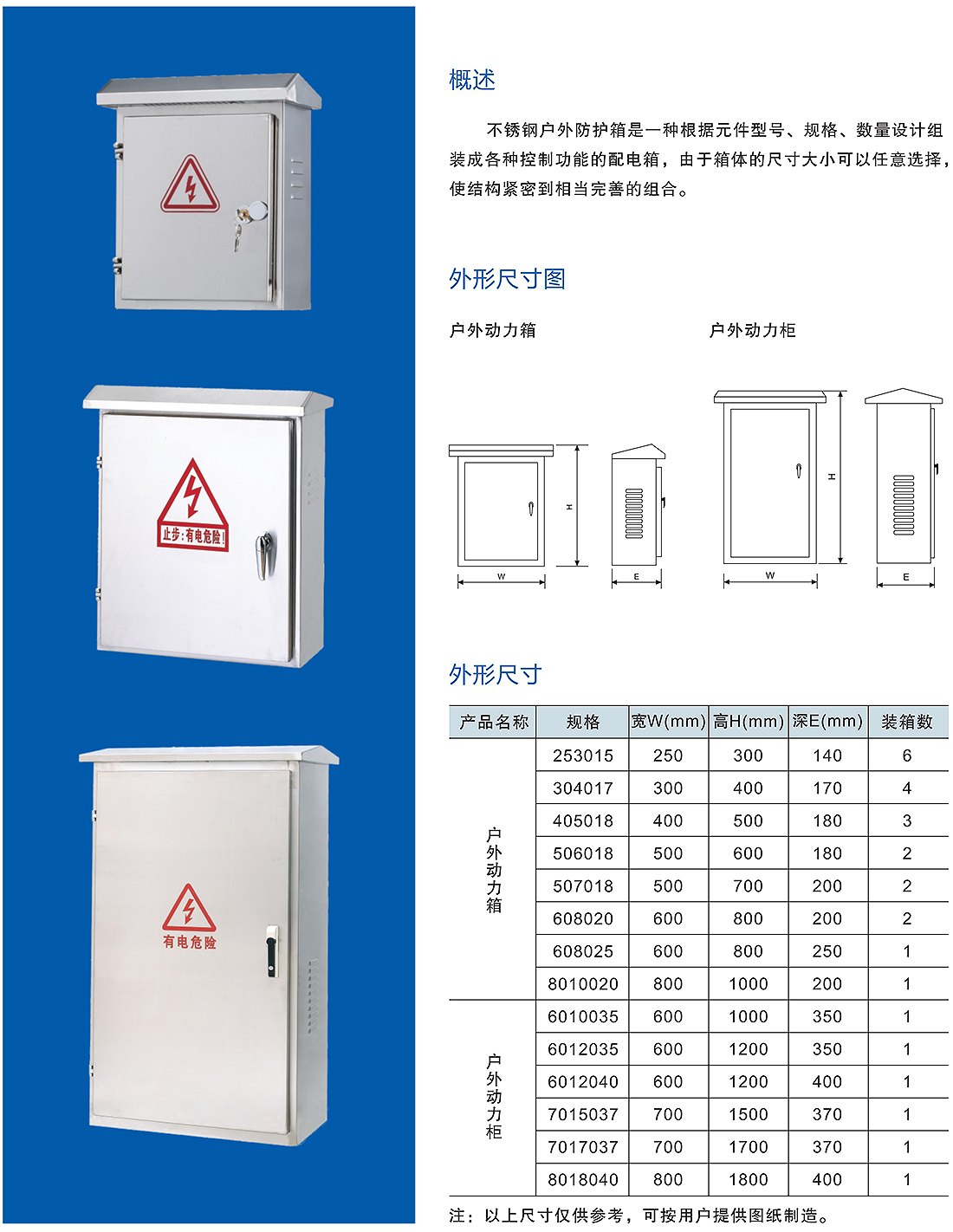 不銹鋼戶(hù)外防護(hù)箱/柜